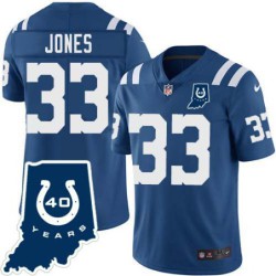 Colts #33 Bryant Jones 40 Years ANNI Jersey -Blue