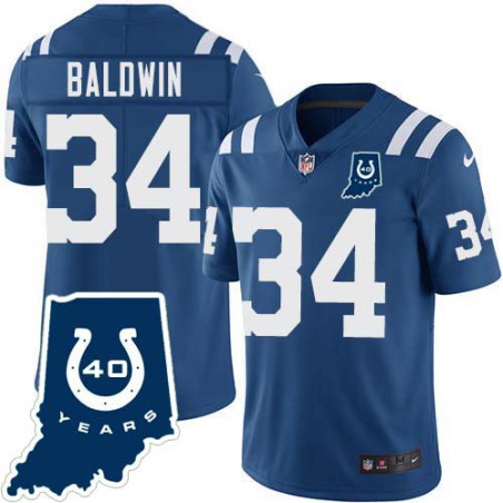 Colts #34 Bob Baldwin 40 Years ANNI Jersey -Blue