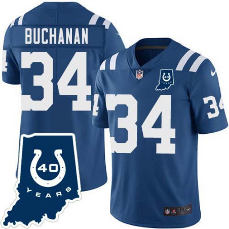 Colts #34 Ray Buchanan 40 Years ANNI Jersey -Blue