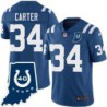 Colts #34 Delone Carter 40 Years ANNI Jersey -Blue