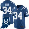 Colts #34 Terry Cole 40 Years ANNI Jersey -Blue