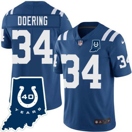 Colts #34 Jason Doering 40 Years ANNI Jersey -Blue