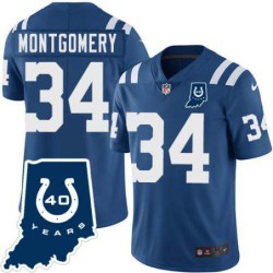 Colts #34 Monty Montgomery 40 Years ANNI Jersey -Blue