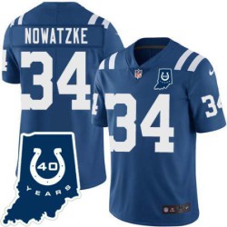 Colts #34 Tom Nowatzke 40 Years ANNI Jersey -Blue