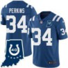 Colts #34 Bruce Perkins 40 Years ANNI Jersey -Blue