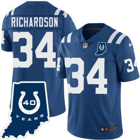 Colts #34 Trent Richardson 40 Years ANNI Jersey -Blue