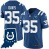 Colts #35 Akeem Davis 40 Years ANNI Jersey -Blue