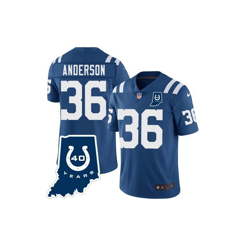 Colts #36 Don Anderson 40 Years ANNI Jersey -Blue