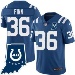 Colts #36 Jim Finn 40 Years ANNI Jersey -Blue