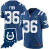 Colts #36 Jim Finn 40 Years ANNI Jersey -Blue