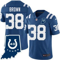 Colts #38 Sergio Brown 40 Years ANNI Jersey -Blue