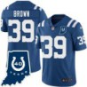 Colts #39 Cornelius Brown 40 Years ANNI Jersey -Blue