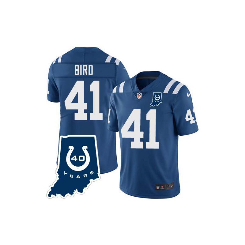 Colts #41 Cory Bird 40 Years ANNI Jersey -Blue