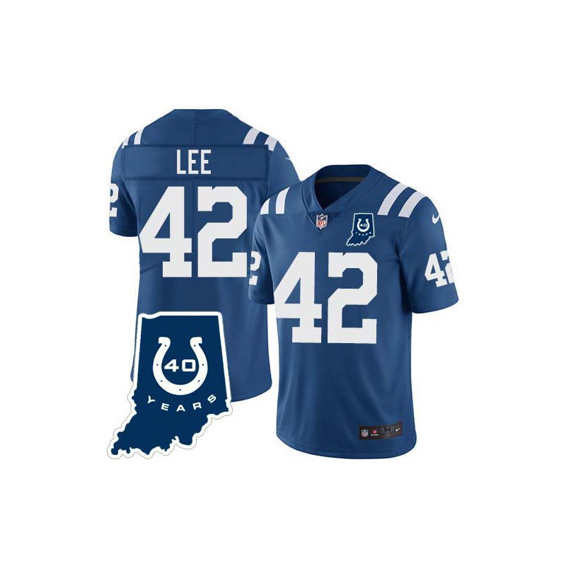 Colts #42 Keith Lee 40 Years ANNI Jersey -Blue