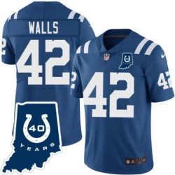 Colts #42 Raymond Walls 40 Years ANNI Jersey -Blue