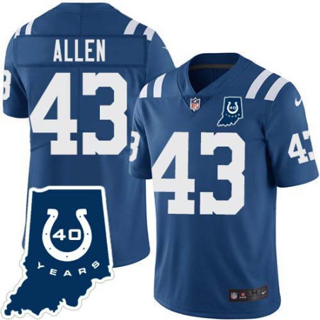 Colts #43 Brian Allen 40 Years ANNI Jersey -Blue