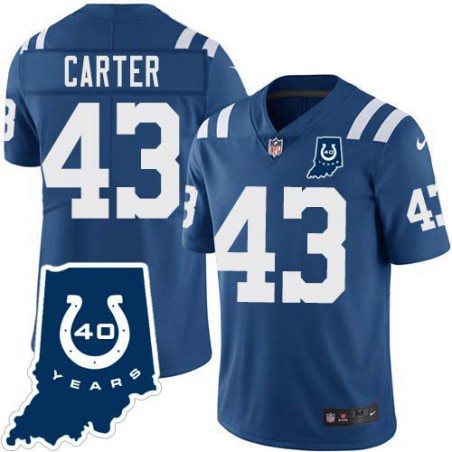 Colts #43 Chris Carter 40 Years ANNI Jersey -Blue