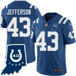 Colts #43 Malik Jefferson 40 Years ANNI Jersey -Blue