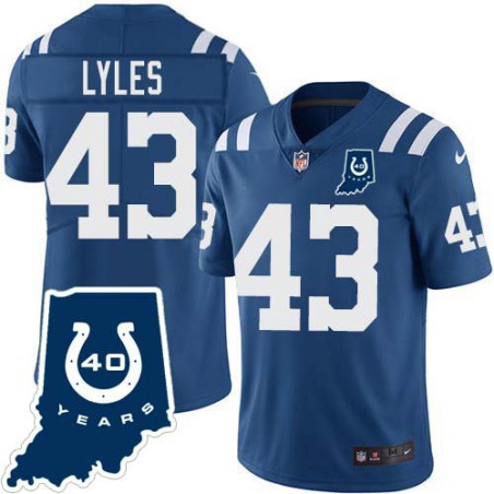 Colts #43 Lenny Lyles 40 Years ANNI Jersey -Blue