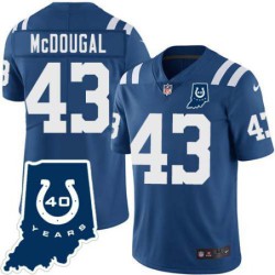 Colts #43 Kevin McDougal 40 Years ANNI Jersey -Blue