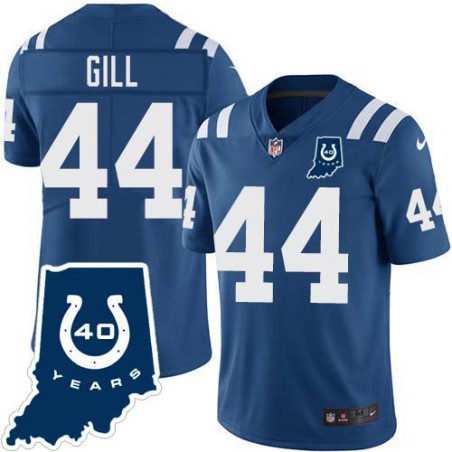 Colts #44 Owen Gill 40 Years ANNI Jersey -Blue