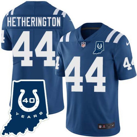 Colts #44 Chris Hetherington 40 Years ANNI Jersey -Blue