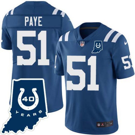 Colts #51 Kwity Paye 40 Years ANNI Jersey -Blue