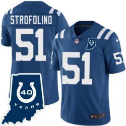 Colts #51 Mike Strofolino 40 Years ANNI Jersey -Blue