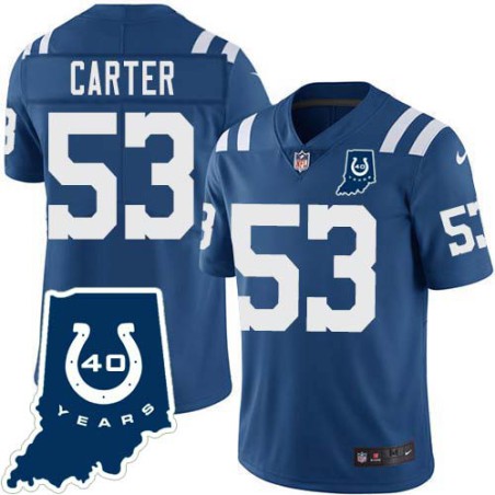 Colts #53 Chris Carter 40 Years ANNI Jersey -Blue