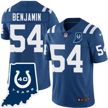 Colts #54 Bill Benjamin 40 Years ANNI Jersey -Blue