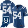 Colts #54 Bill Benjamin 40 Years ANNI Jersey -Blue