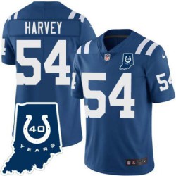 Colts #54 Mario Harvey 40 Years ANNI Jersey -Blue