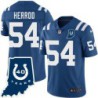 Colts #54 Jeff Herrod 40 Years ANNI Jersey -Blue