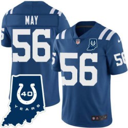 Colts #56 Ray May 40 Years ANNI Jersey -Blue