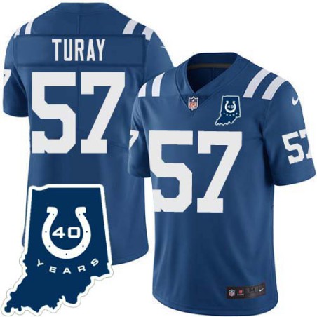 Colts #57 Kemoko Turay 40 Years ANNI Jersey -Blue