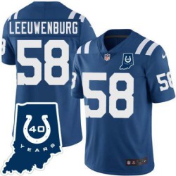 Colts #58 Jay Leeuwenburg 40 Years ANNI Jersey -Blue