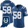 Colts #58 Orlando Lowry 40 Years ANNI Jersey -Blue