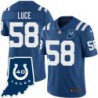 Colts #58 Derrel Luce 40 Years ANNI Jersey -Blue