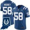 Colts #58 Ed Mooney 40 Years ANNI Jersey -Blue