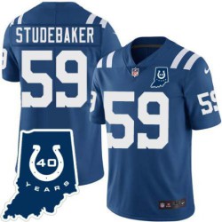 Colts #59 Andy Studebaker 40 Years ANNI Jersey -Blue