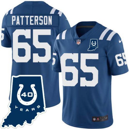 Colts #65 Javon Patterson 40 Years ANNI Jersey -Blue