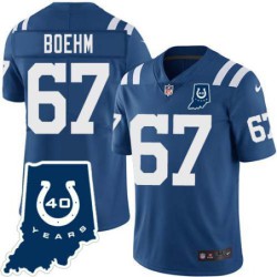 Colts #67 Evan Boehm 40 Years ANNI Jersey -Blue