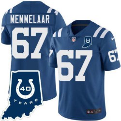 Colts #67 Dale Memmelaar 40 Years ANNI Jersey -Blue