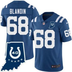 Colts #68 Ernie Blandin 40 Years ANNI Jersey -Blue