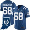 Colts #68 Willie Broughton 40 Years ANNI Jersey -Blue