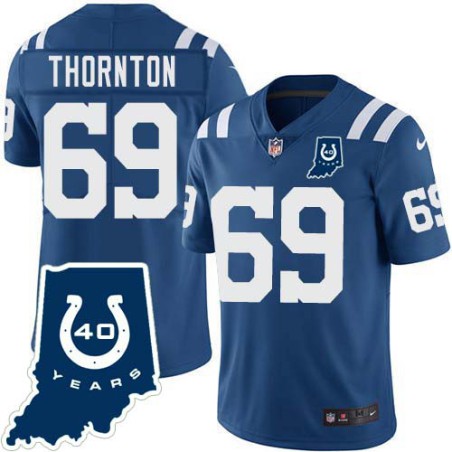 Colts #69 Hugh Thornton 40 Years ANNI Jersey -Blue