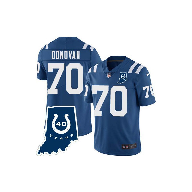 Colts #70 Art Donovan 40 Years ANNI Jersey -Blue