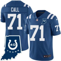 Colts #71 Kevin Call 40 Years ANNI Jersey -Blue