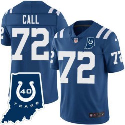 Colts #72 Kevin Call 40 Years ANNI Jersey -Blue