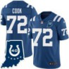 Colts #72 Fred Cook 40 Years ANNI Jersey -Blue